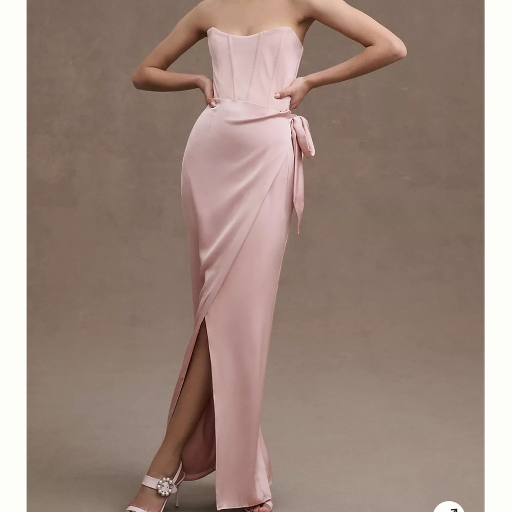 Pink Strapless Slit Corset Dress BHLDN